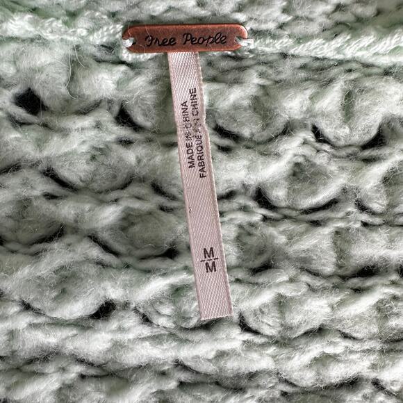Free People Green Knitted Sweater Sz M - Picture 6 of 8